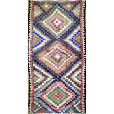 Persian Vintage Seneh Area kilim 8'4"x4'6" Retail $2956.5