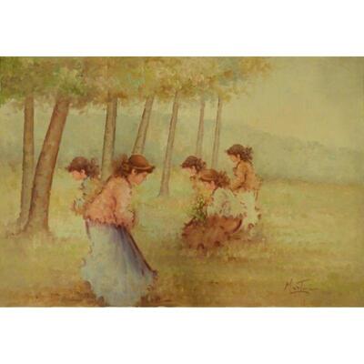 French Oil Painting MABCtilli 50"x70" Retail $5186.16