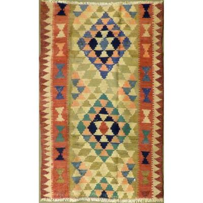 Persian Vintage Seneh Area kilim 6'1"x3'10" Retail $1789.5