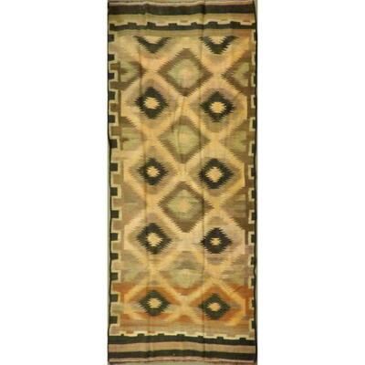 Persian Vintage Seneh Area kilim 8'8"x3'9" Retail $2566.5