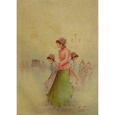 French Oil Painting MABCtilli Decoration 50"x70" Retail $5186.16