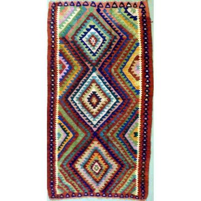 Persian Vintage Seneh Area kilim 9'11"x4'11" Retail $3811.5