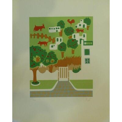 Spanish Hand Print Canvas Decoration 13"x14" Retail $345.78