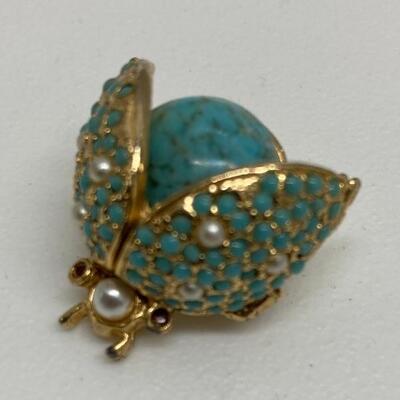 Vintage Ladybug Pin / Brooch Signed A638