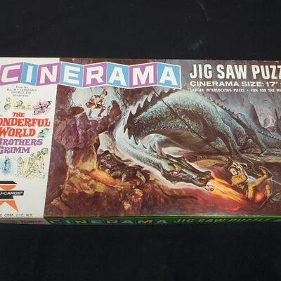 Vintage 1962 Cinerama Brothers Grimm The Dragon Fight Jigsaw Puzzle