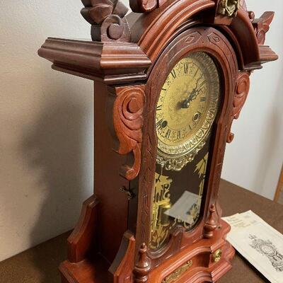 #1 Mahogany & Brass Mantle Clock