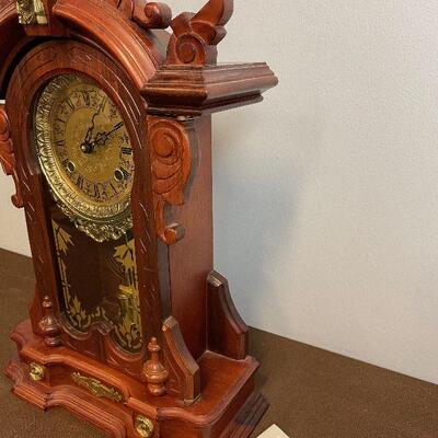 #1 Mahogany & Brass Mantle Clock