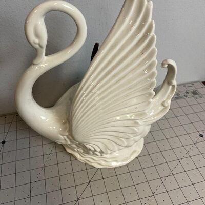 #6 Ceramic Swan TV Lamp VINTAGE
