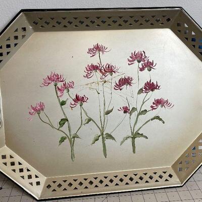 #68 Hand Decorated Vintage Serving Tray 