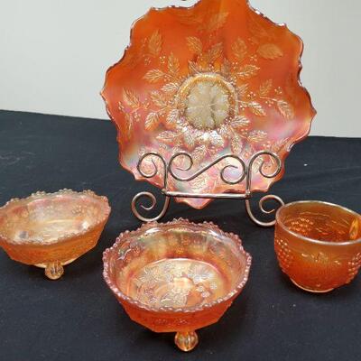 Carnival Glass - 4 pieces