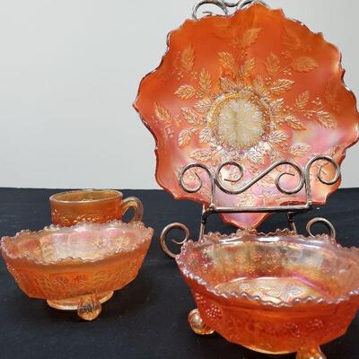 Carnival Glass - 4 pieces