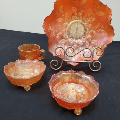Carnival Glass - 4 pieces