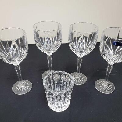 Waterford Wine Glasses & Candle Holder