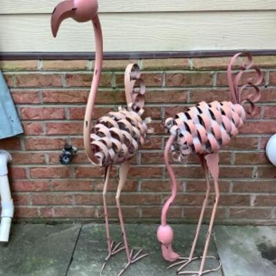 O - 278 Flamingo , Turtle Metal Yard Decor 