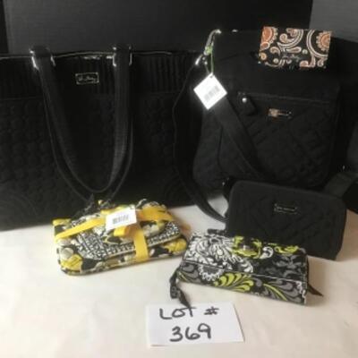 P369 New with Tag 6pc Vera Bradley Tote and Wallet Set 
