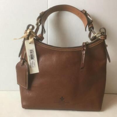 P387 New with Tag RARE Dooney & Bourke Florentine Vacchetta Small Lucy Chestnut  Shoulder Bag  Measures approximately 112â€ x 10â€ x 3â€ 