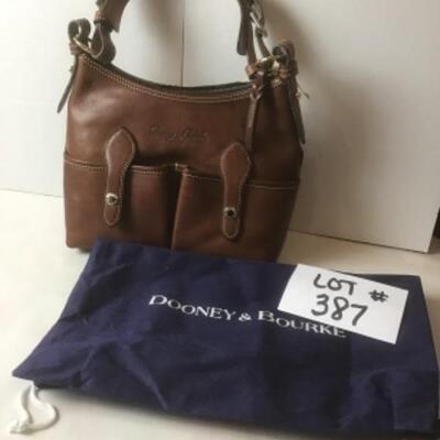 P387 New with Tag RARE Dooney & Bourke Florentine Vacchetta Small Lucy Chestnut  Shoulder Bag  Measures approximately 112” x 10” x 3” 