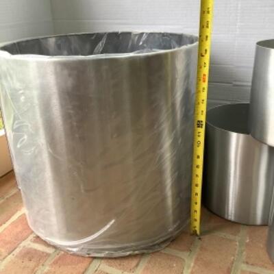 O - 300 Lot of Four Silver Cylinder Planters 