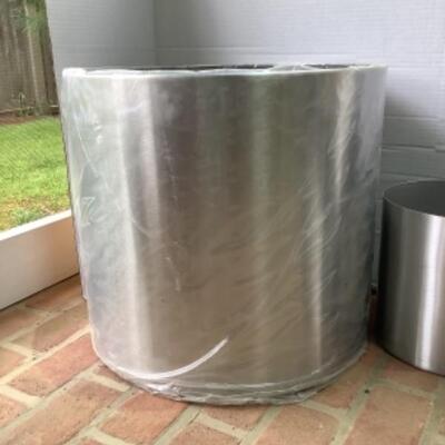 O - 300 Lot of Four Silver Cylinder Planters 