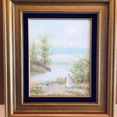 "Unknown Name" - Signed Oil on Canvas Reproduction by J. Moreau, Lot #18