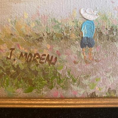 "Unknown Name" - Signed Oil on Canvas Reproduction by J. Moreau, Lot #18