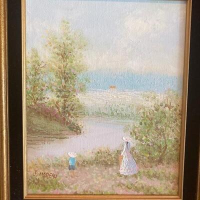 "Unknown Name" - Signed Oil on Canvas Reproduction by J. Moreau, Lot #18