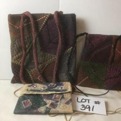 P391 Artisan Textile Purses by Deborah Cross 