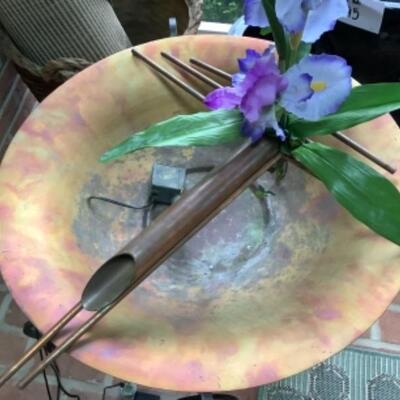 O - 310  Beautiful Asian Inspired Copper Bowl Fountain 