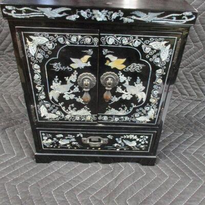 Lot 2 - Mother of Pearl Overlay and Black Lacquer  Jewelry Box