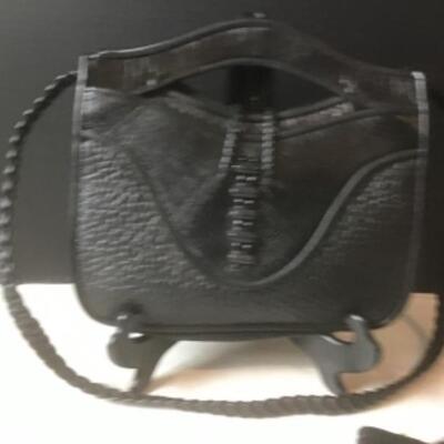 P400 Handcrafted Black Leather Handbag with Kenneth Cole zipper wallet  
