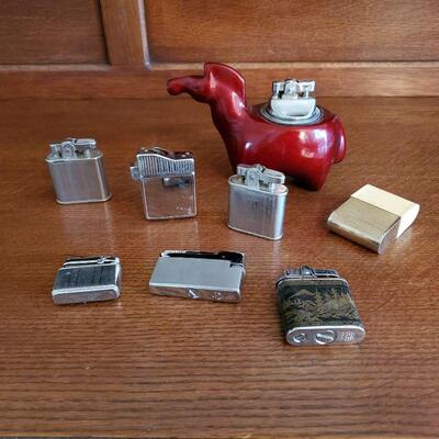 Vintage Lighters and Travel Shave Case