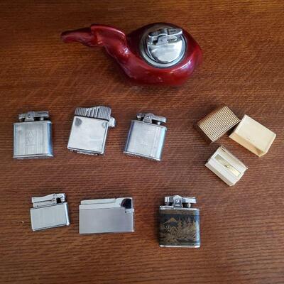 Vintage Lighters and Travel Shave Case
