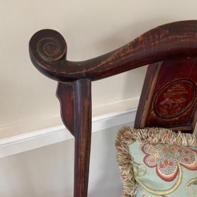 Pair of antique Asian hall chairs