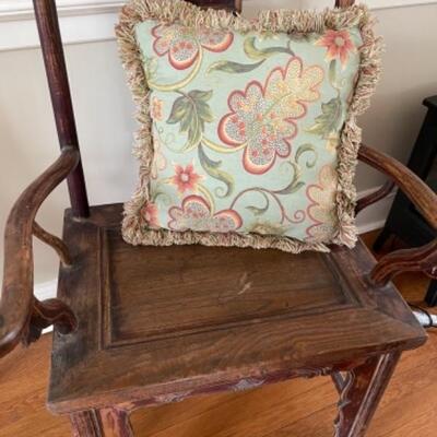 Pair of antique Asian hall chairs