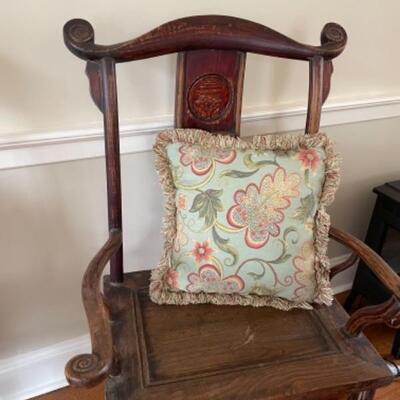 Pair of antique Asian hall chairs