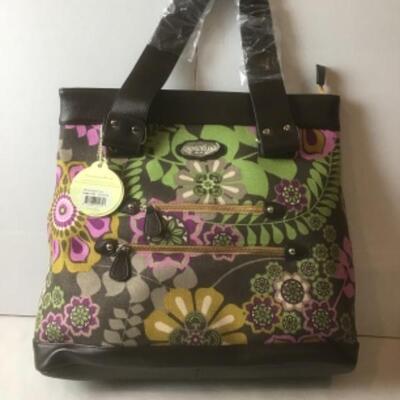 P414 New with tag SPARTINA Melrose Zipper Tote 