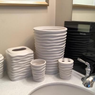 T - 325. White Decorative Bathroom Essentials 