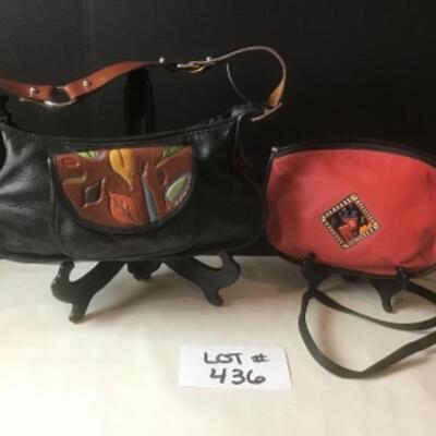 P436 Two Handmade Leather Handbags by Turtle Ridge Gallery 