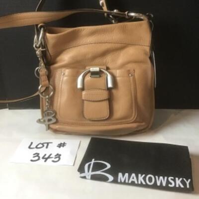 P343 New with tag Makowsky Brown Leather Bag 