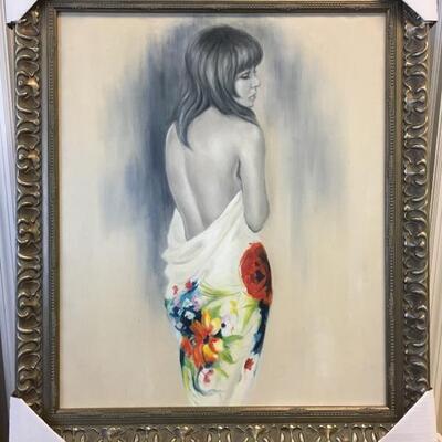 JOAN PITTARESE “Woman in Sarong” Original Oil Painting. LOT C3