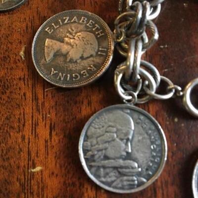 Vintage Silver Coin Bracelet and Coins 50g