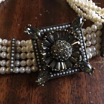 HEIDI DAUS Signed Designer Pearl 12â€ Choker