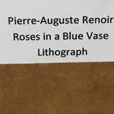 PIERRE-AUGUSTE RENOIR â€œRoses in a Blue Vaseâ€ Gallery Framed Lithograph. LOT A48Iâ€™m