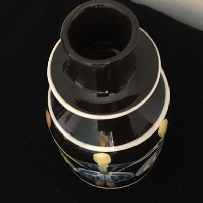 ZVVD MICHALOVCE Red Clay Hand Painted Vase with Label 6,5â€h