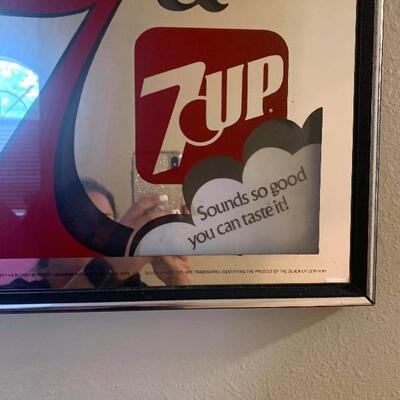 Vintage mirror Seagrams7 and 7up sign
