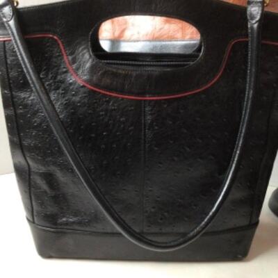 P358 Lot of 3 Leather Handbags with Reading glasses 