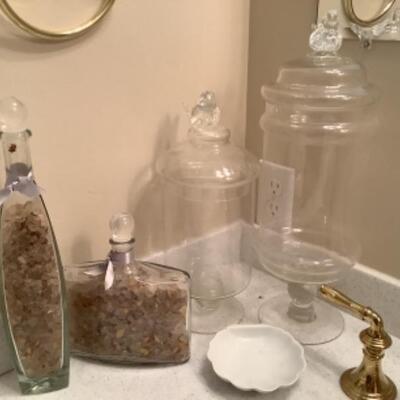 P/B - 456. Clear Glass Decorative Jars  