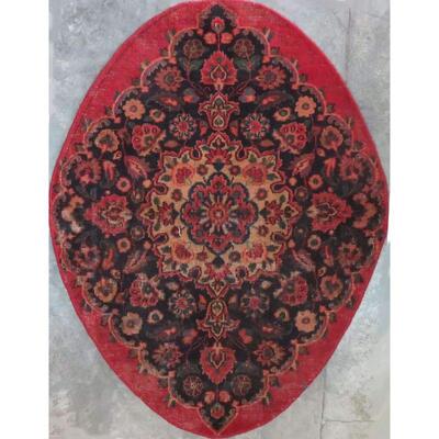 Persian mashhad Vintage Rug 4'6