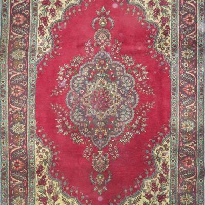 Persian mashhad Vintage Rug 9'4