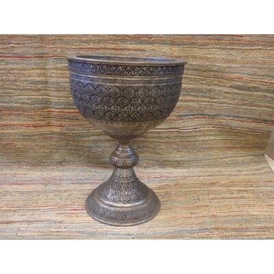 Antique Persian Engraved Brass Vase Ghalamzani 18"Âx23"Â Retail $12101.04